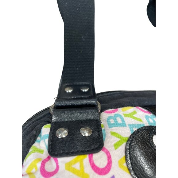 Playboy vintage Multicolor Canvas Faux Leather Shoulder Handbag SKU 9227 - Picture 2 of 16